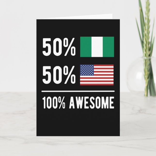 Half Nigerian Half American Flag Nigeria USA Card (Front)