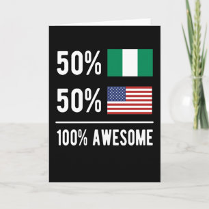 Half Nigerian Half American Flag Nigeria USA Card