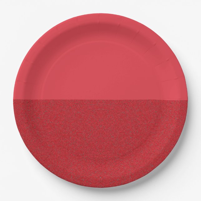 Half-Noise Tomato Red Paper Plate – Customizable (Front)
