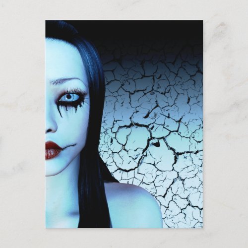 Half Of Me Goth Art Postcard
