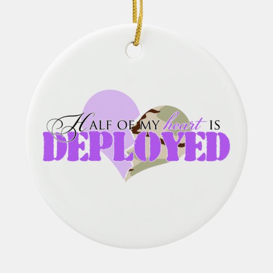 Download Half of my heart is deployed ceramic ornament | Zazzle