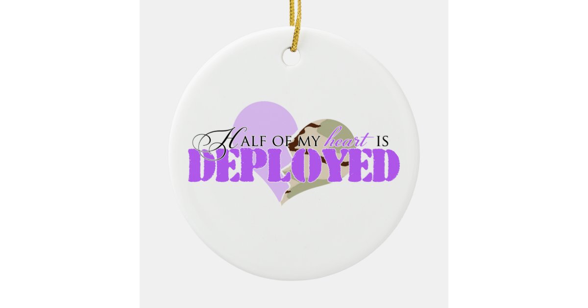 Download Half of my heart is deployed ceramic ornament | Zazzle