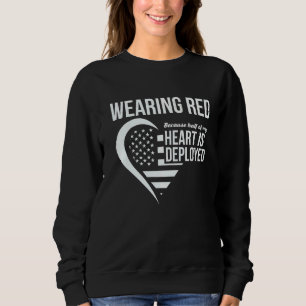 Half Of My Heart Is Deployed Couple Red Sweatshirt