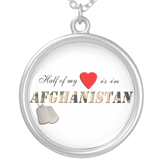 "Half of my Heart is in Afghanistan"  Necklace (Front)