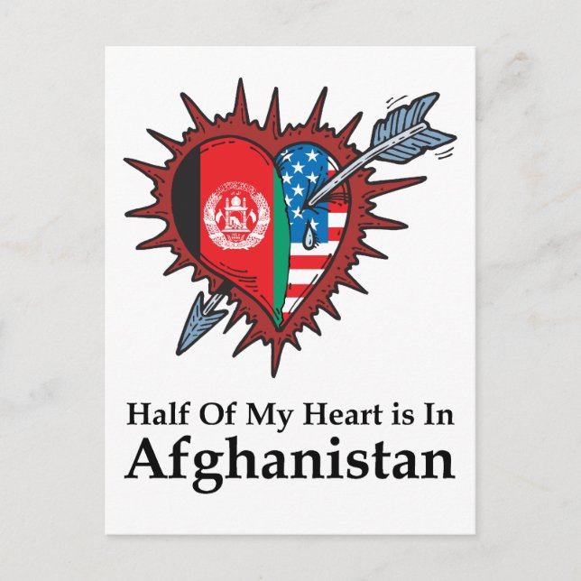 Half Of My Heart Is In Afghanistan Postcard (Front)