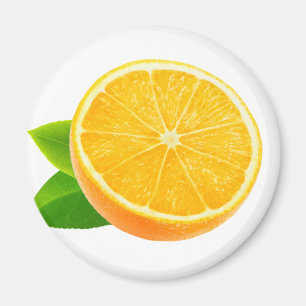 Half of orange fruit magnet
