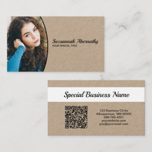 Half Oval Professional Photo QR Code Nanny Business Card