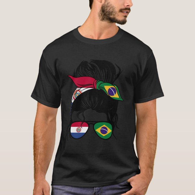Half Paraguayan Half Brazilian Mix Paraguay And Br T-Shirt (Front)
