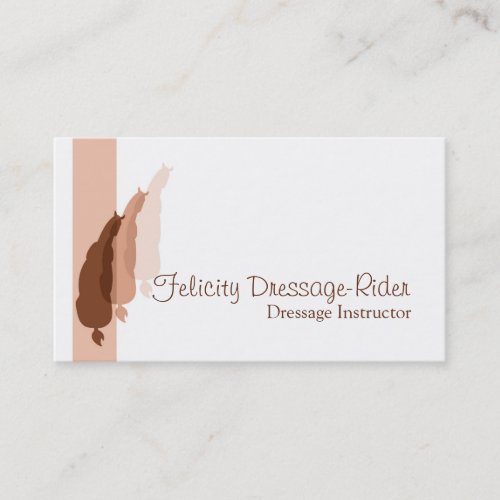 Half pass in brown shades dressage graphic business card