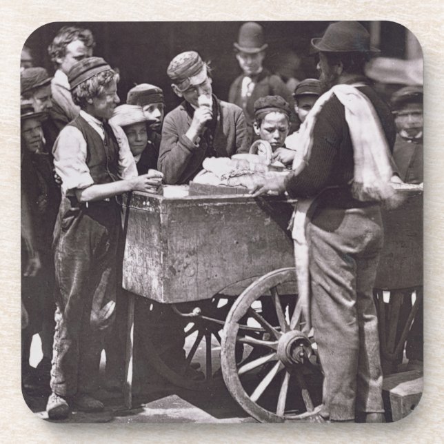 Half Penny Ices, from 'Street Life in London', 187 Beverage Coaster (Front)