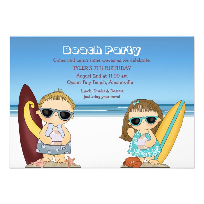 Half Pint Surfers Invitation