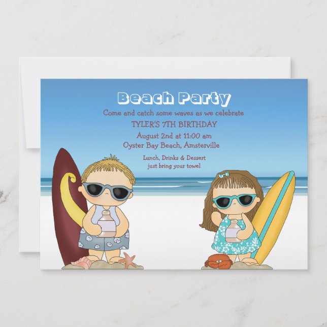 Half-Pint Surfers Invitation (Front)
