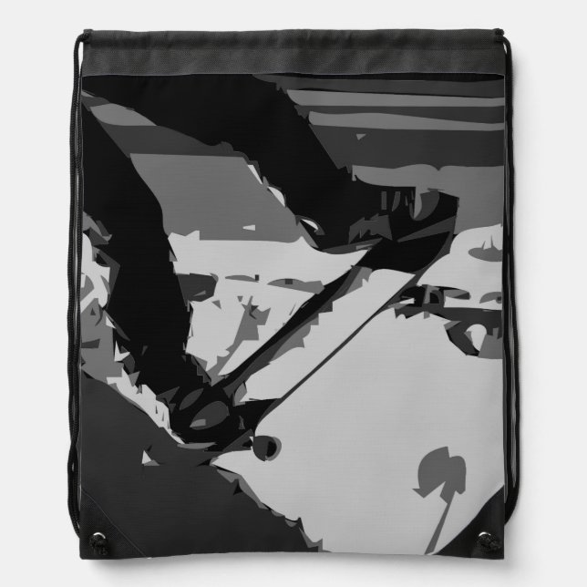 Half pipe Skateboarding Drawstring Bag (Front)