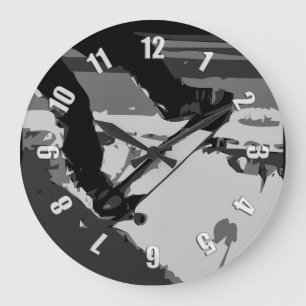 Half pipe skateboarding large clock