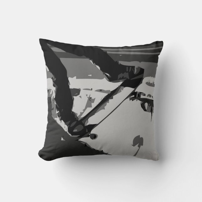 Half pipe Skateboarding Throw Pillow (Front)