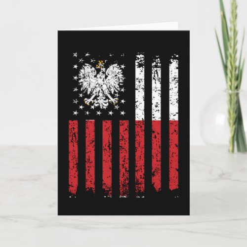 Half Polish Half American Flag Poland USA Card