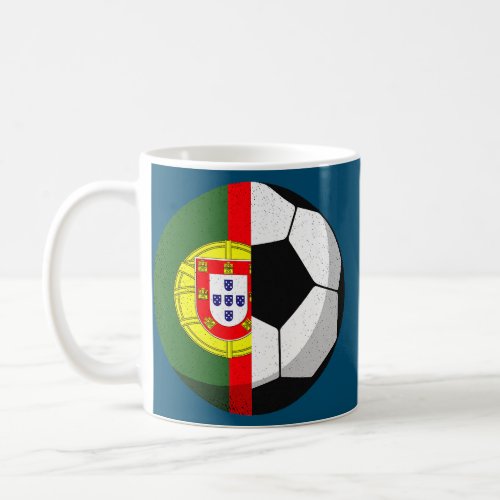 Half Portugal Flag Half Football Soccer  Coffee Mug