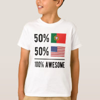 Half Portuguese Half American Flag Portugal USA