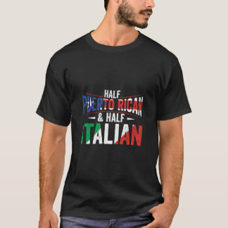 Half Puerto Rican And Half Italian Flag Heritage R T-Shirt