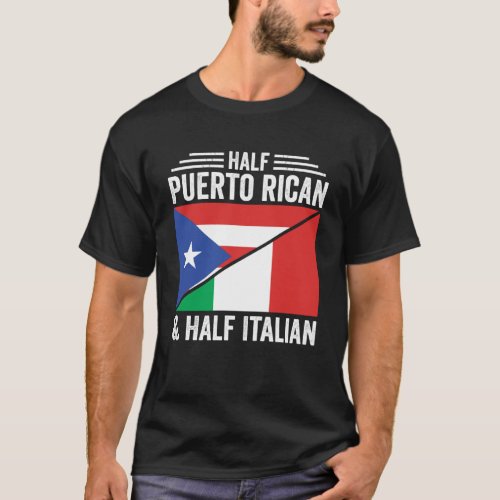 Half Puerto Rican And Half Italian Flag Heritage R T_Shirt