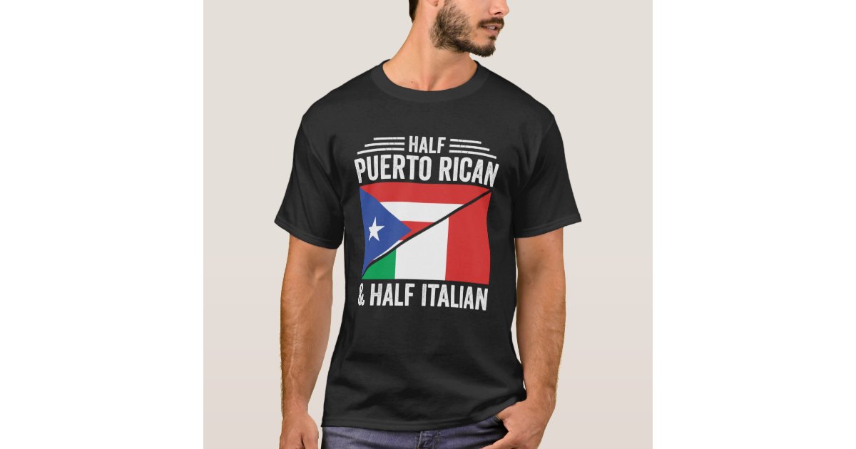 Half Puerto Rican And Half Italian Flag Heritage R T-Shirt