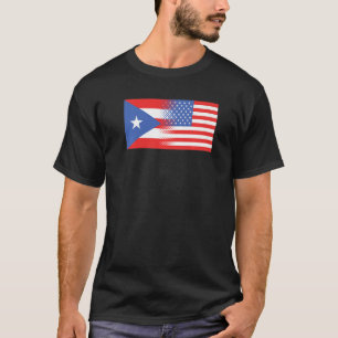 Half Puerto Rican Half American Flag Puerto Rico U T-Shirt