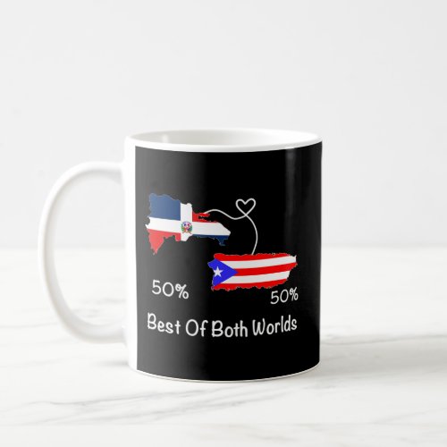 Half Puerto Rican Half Dominican Flag Map Combined Coffee Mug
