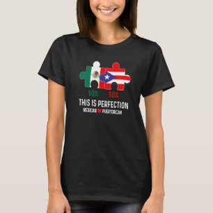 Half Puerto Rican Half Mexican Flag Mixed Race Pri T-Shirt