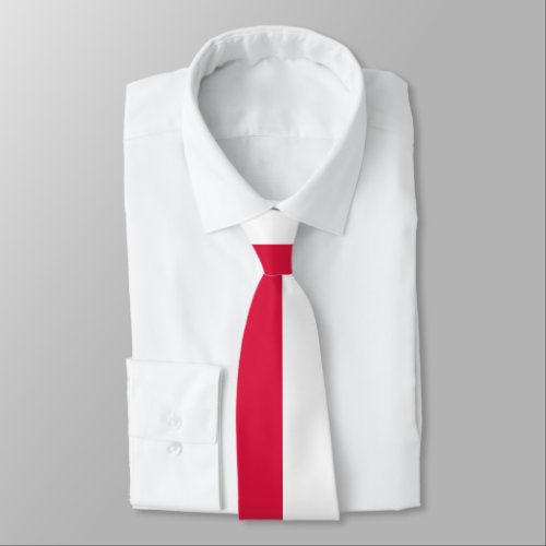Half Red and Half White Colorblock Neck Tie