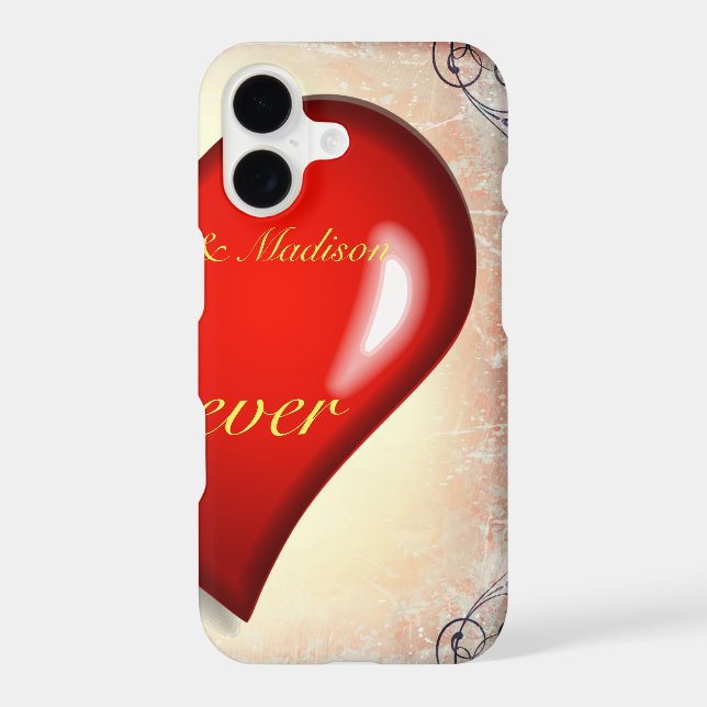 Half red heart for couples Case-Mate iPhone case (Back)