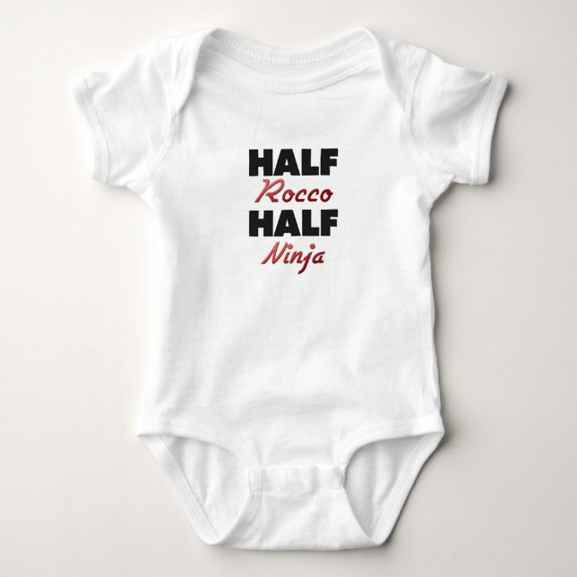 Half Rocco Half Ninja Baby Bodysuit (Front)