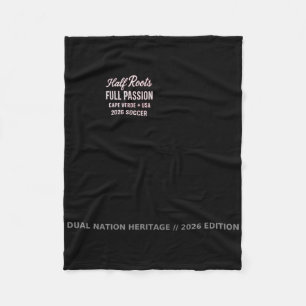 Half Roots Full Pion Cape Verde + Usa 2026 Soccer Fleece Blanket