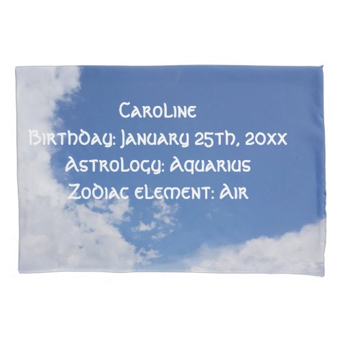Half Round White Clouds  Beautiful Blue Sky Pillow Case