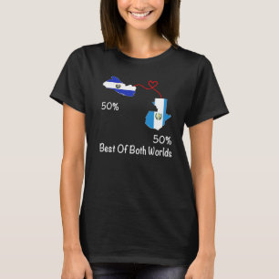 Half salvadorian Half Guatemalan Flag Map Guatemal T-Shirt
