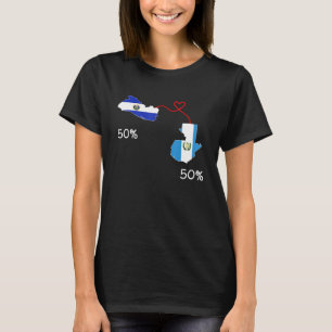 Half salvadorian Half Guatemalan Flag Map Guatemal T-Shirt