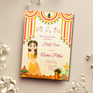 Half Saree invitation Half sari invitation