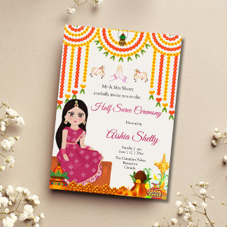 Half saree invitation Half sari invite
