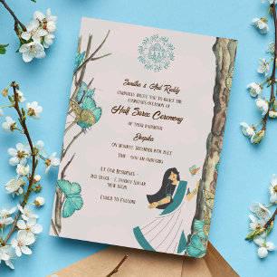Half Saree Ritu Kala Samskara Butterfly Invitation