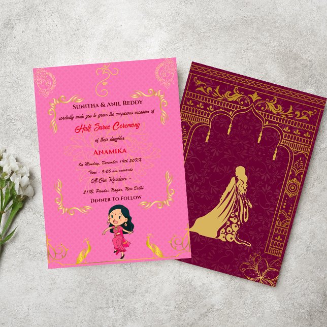 Half Saree Ritu Kala Samskara Invitation (Creator Uploaded)