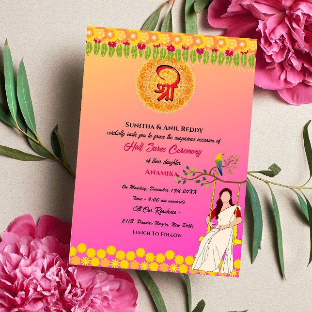 Half Saree Ritu Kala Samskara Invitation (Creator Uploaded)