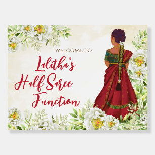 Half saree welcome poster Half Saree welcome sign