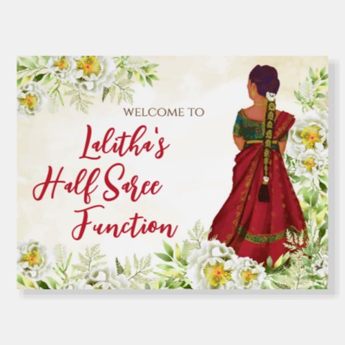 Half saree welcome poster Half Saree welcome sign