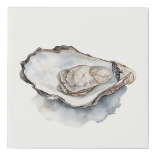 Half Shell Oyster Fresh From The Ocean Faux Canvas Print