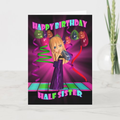 Half Sister Happy Birthday with Cute little Cutie Card