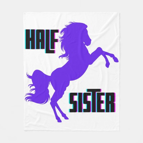 Half Sister Purple Pony Sibling Fleece Blanket