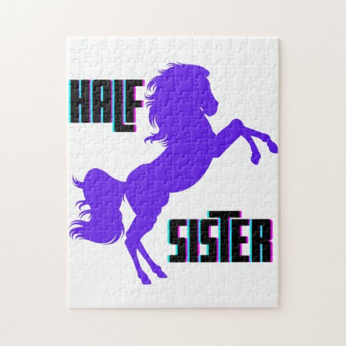 Half Sister Purple Pony Sibling Jigsaw Puzzle