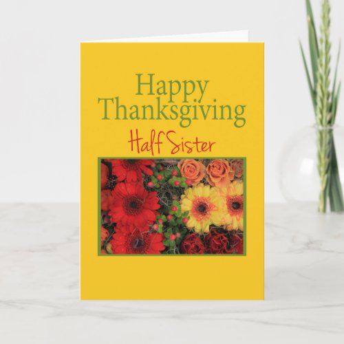 Half Sister Thanksgiving Card