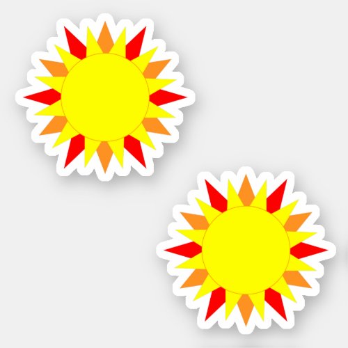 Half Size Sun Stickers