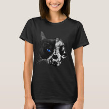 Half Skull, Half Cat The Ultimate Horror T-Shirt 