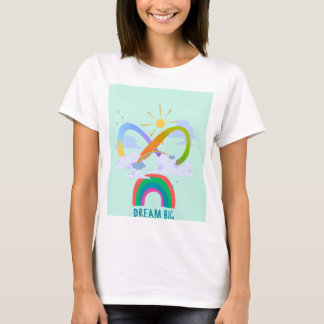 Half sleeve lady t shirt with colorful design